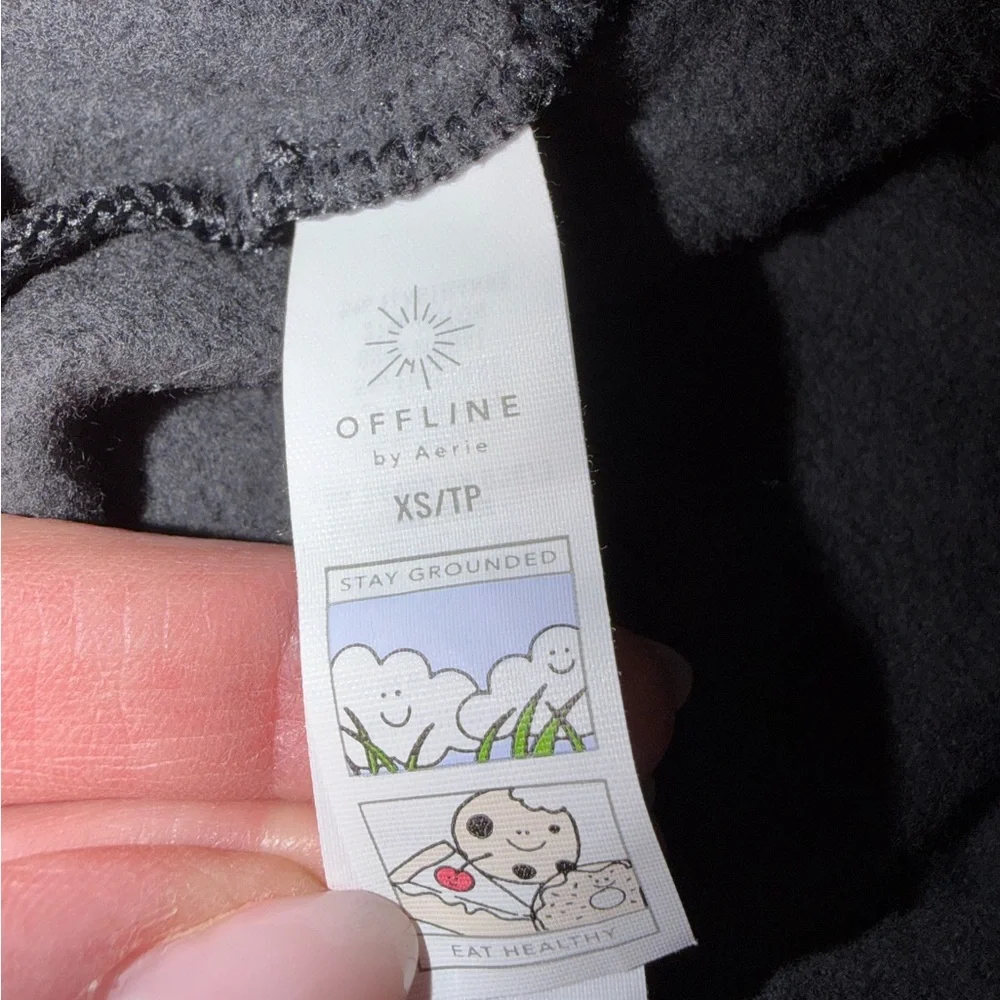 Aerie fleece lined Black Sweatpants - Picture 3 of 4